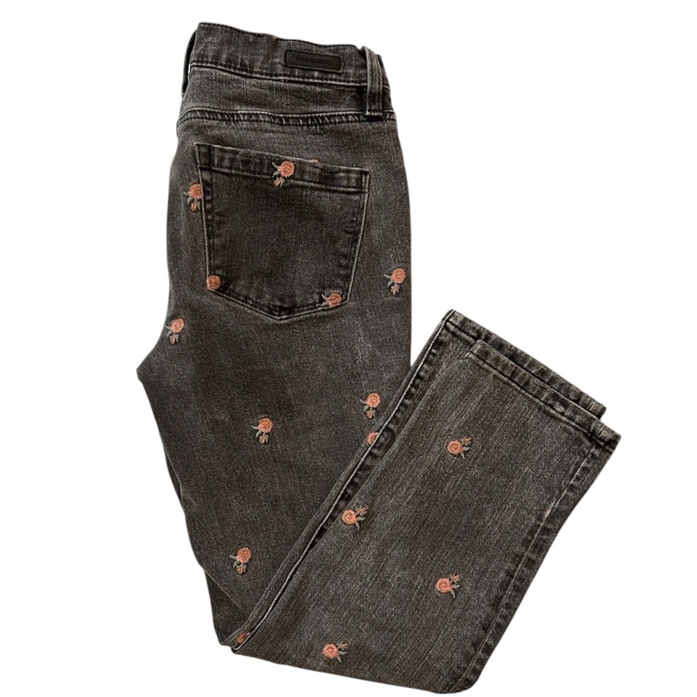 Blank NYC Madison Crop Gray Embroidered Jeans